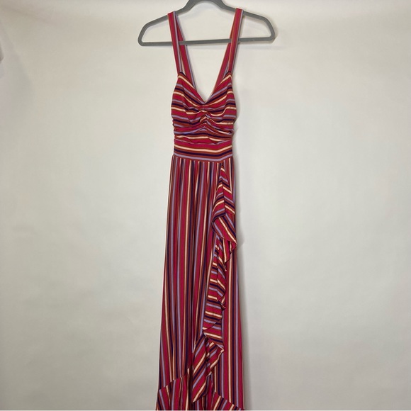 NEW Maeve Anthropologie Small Gabriela Sleeveless Faux Wrap Ruffle Maxi Dress - Picture 2 of 11